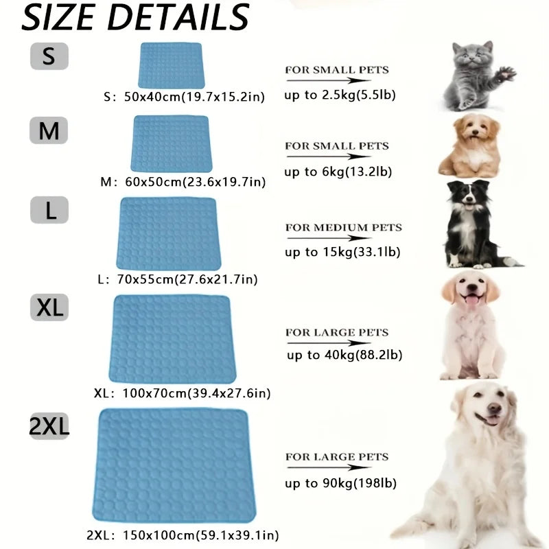 cooling pads for cats and dogs size details