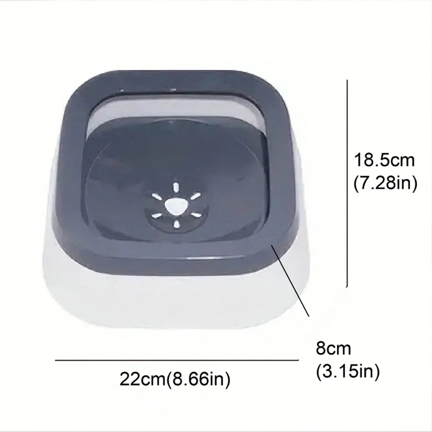 Non Spill Dog Bowl dimensions