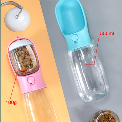 Hydrate & Feed on the move - 2-in-One PetWater Bottle & Food Dispenser - Wags & Whiskers