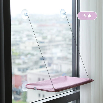 cat window hammock pink