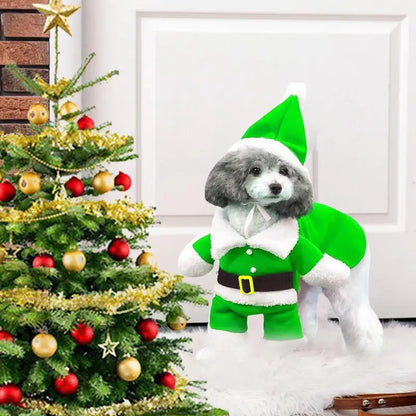 Dog Santa Costume Funny Pet Cosplay Clothes Santa Claus Funny Dog Cat Costumes For Christmas New Year Holiday Pet Clothes - Green Wags & Whiskers