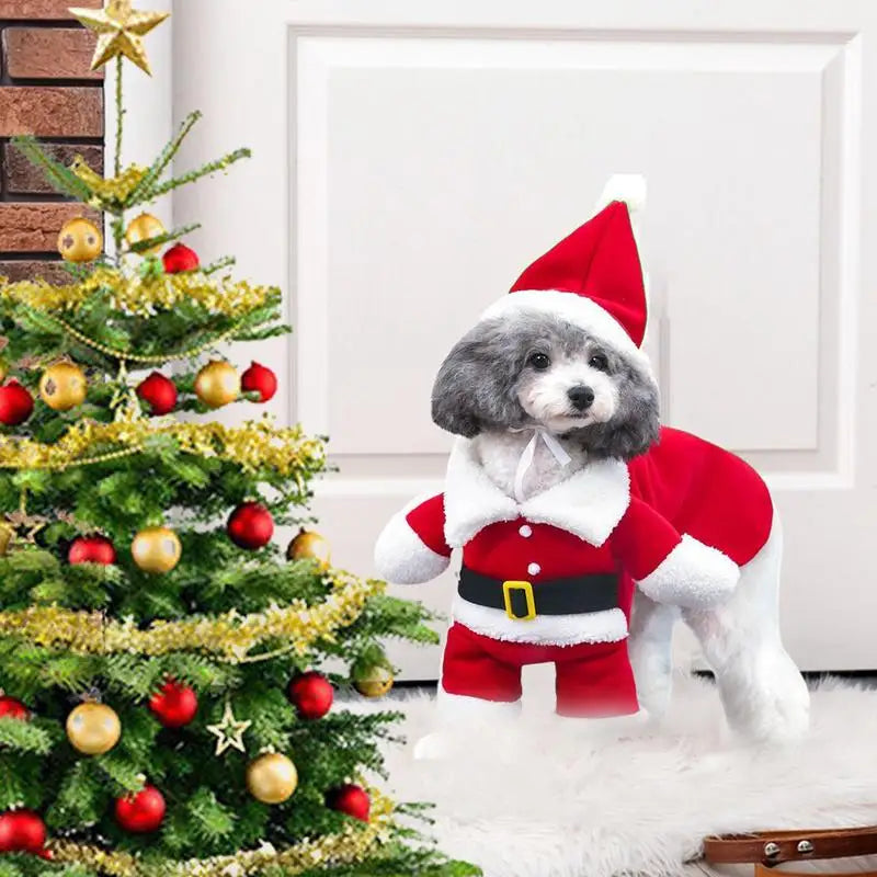 Dog Santa Costume Funny Pet Cosplay Clothes Santa Claus Funny Dog Cat Costumes For Christmas New Year Holiday Pet Clothes - Wags & Whiskers