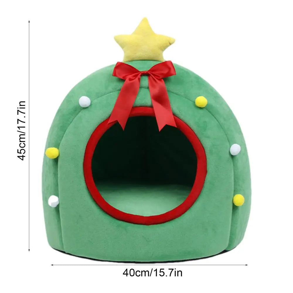 Christmas Pet Gift Cat Bed Cat Caves Variety Dome Green