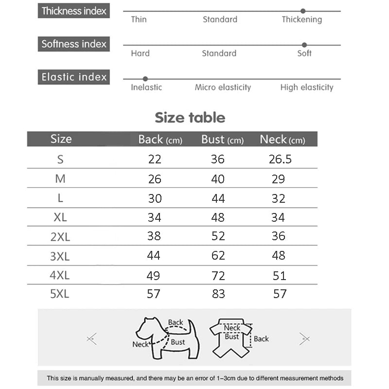 waterproof dog coat jacket size chart