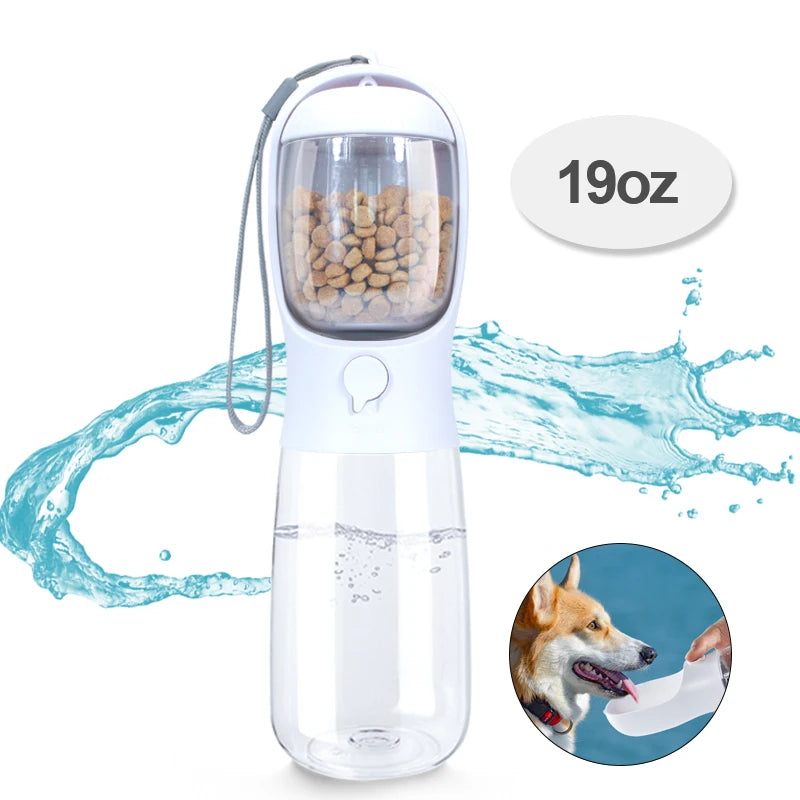 Hydrate & Feed on the move - 2-in-One PetWater Bottle & Food Dispenser - Wags & Whiskers