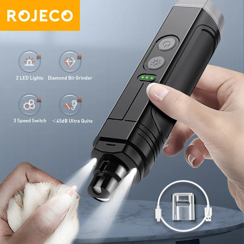 No More Clippers! Pet Nail Trimming made easier: The ROJECO P3 Electric Pet Nail Grinder - Wags & Whiskers