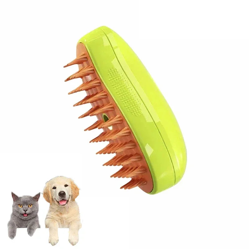 Steam, Spray, Massage: 3-in-1 Pet Grooming Tool