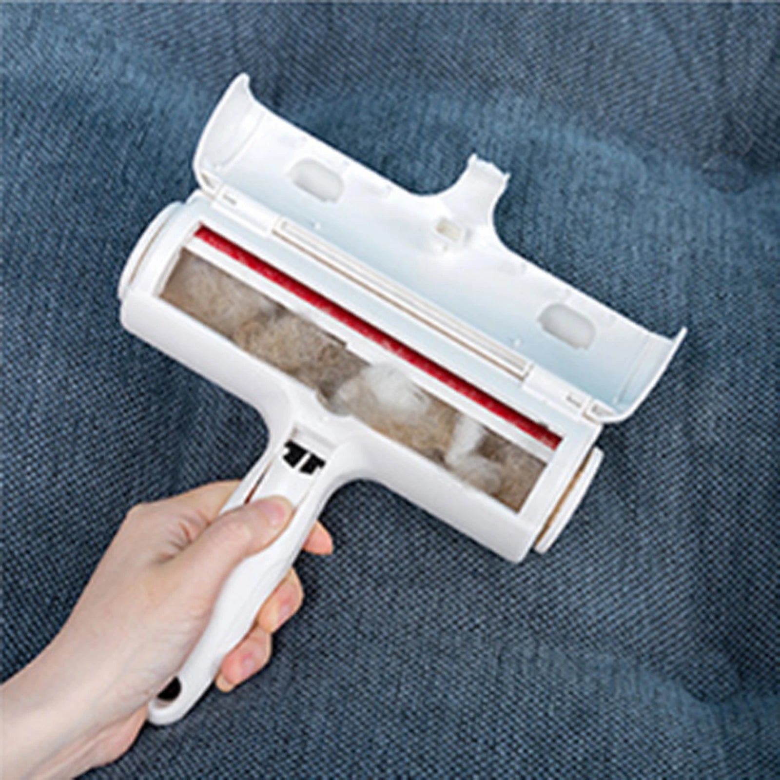 Pet Hair Remover Roller: Reusable & Self-Cleaning Storage Compartment