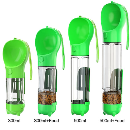 dog travel water bottle 4 capacity green