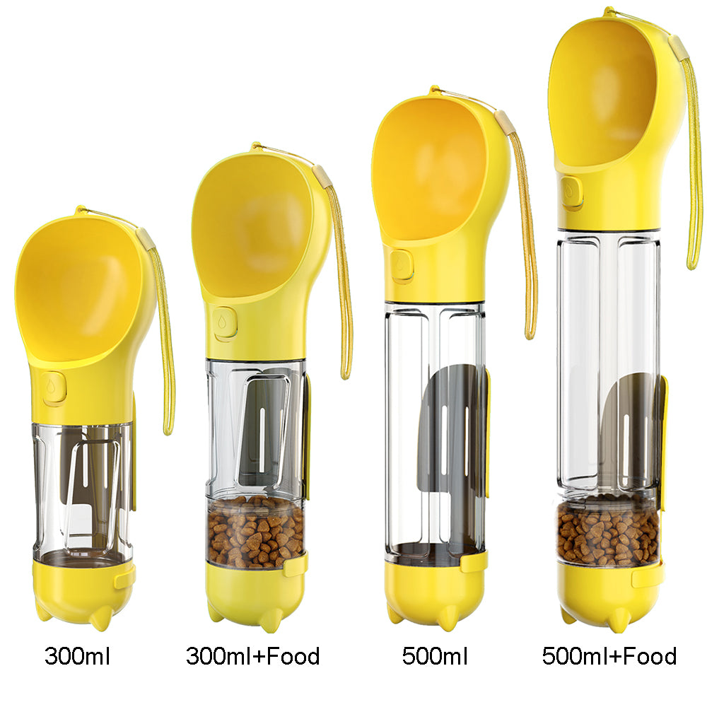 dog travel water bottle 4 capacity yellow