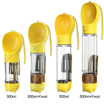 dog travel water bottle 4 capacity yellow